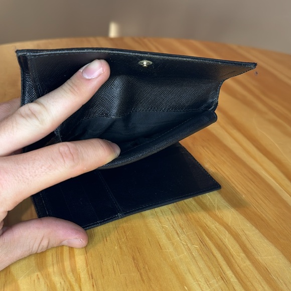 Authentic PRADA NYLON/LEATHER TRI-FOLD Wallet Black - Picture 3 of 7